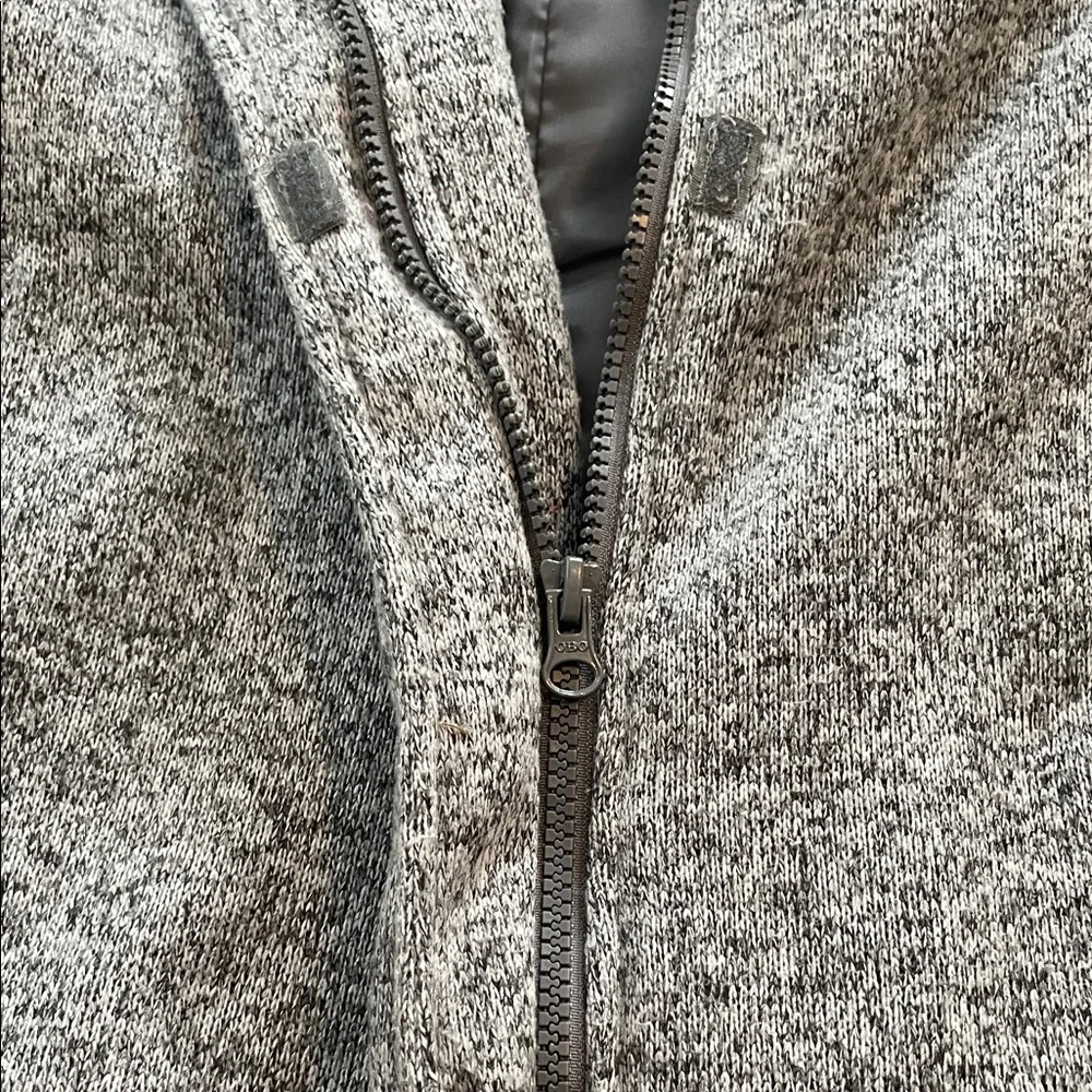 Old Navy Gray Jacket Girls Hooded Coat Faux Fur Zipper size 14